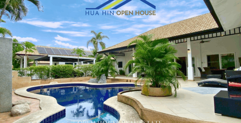 4-bedroom Hua Hin villa for sale with guest house and free-form pool