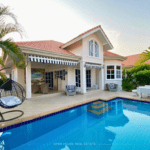 Front view of 3-bedroom house with pool in Eden Village Hua Hin