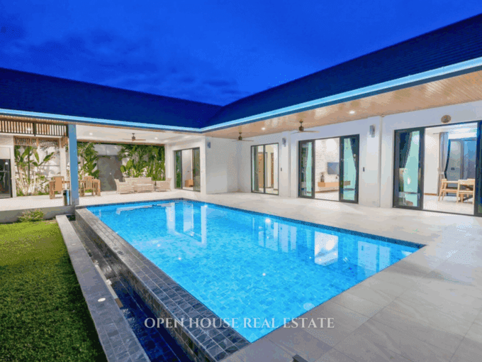 Outdoor terrace and Sala pavilion beside private pool Hua Hin