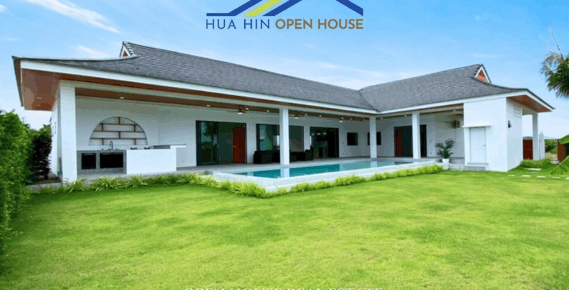 Modern single-story pool villa with mountain view in Hua Hin Soi 112