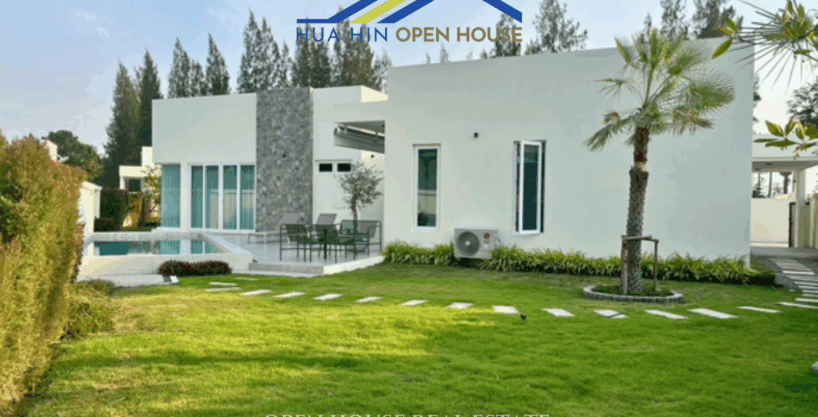 Modern 3-bedroom villa exterior with private pool in Hua Hin Soi 112